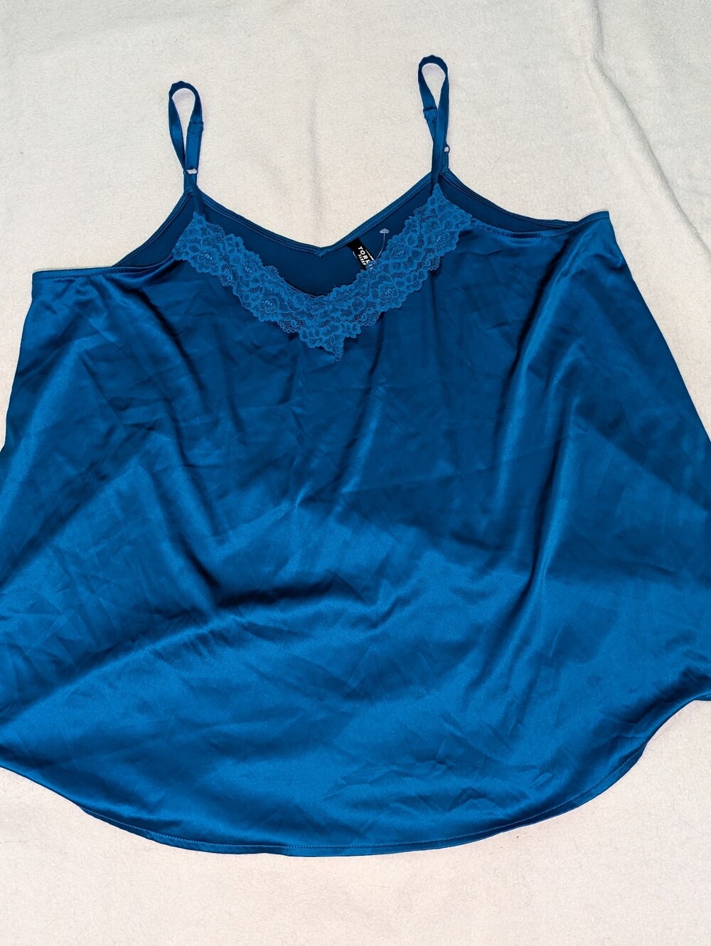 Torrid Sleep Dream Satin Lace Trim Blue Camo Top Sz 0